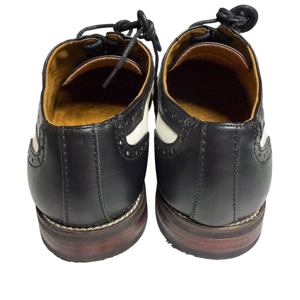Ferro Aldo Arthur Oxford Shoes Loafers Two-Tone Leather Black White Men 7.5 - Picture 7 of 11